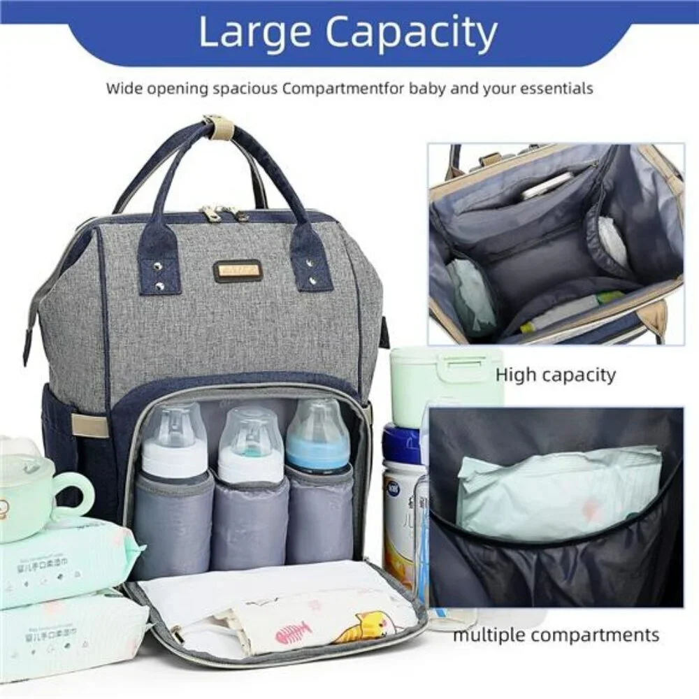 Diaper Bag Backpack Waterproof Baby Bag with Insulated Pockets Stroller Straps